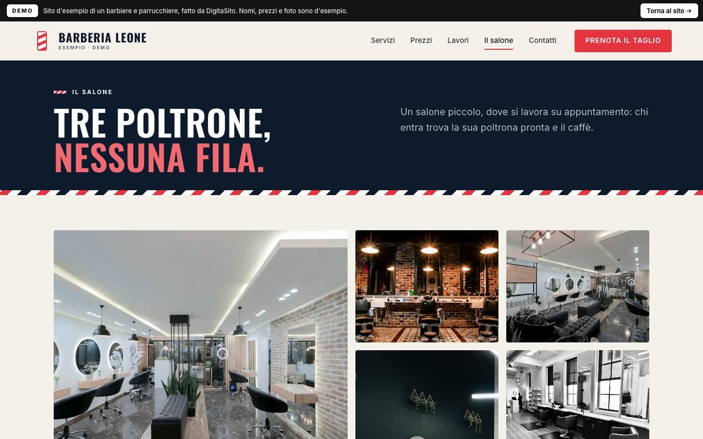 Schermata della demo: Il salone